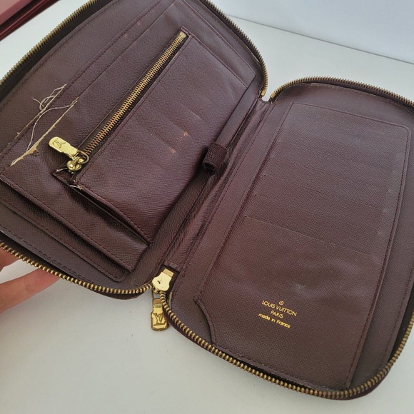 LOUIS VUITTON LV Brown Zip Around Wallet Organizer Atoll Large Clutch Unisex - Picture 3 of 16